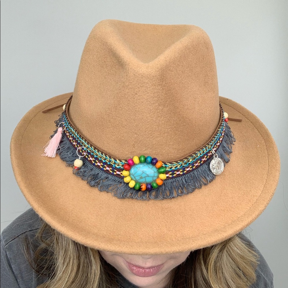 Calamity Jane Western Boho Hat Tan - Picture 6 of 8